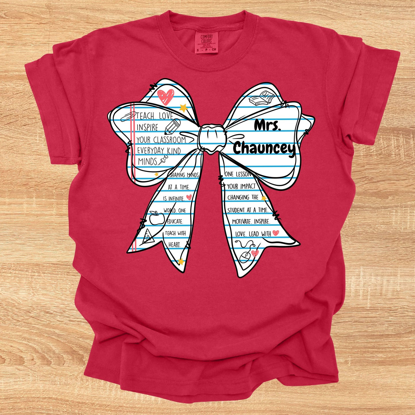 Paper and Bows Teacher Tee