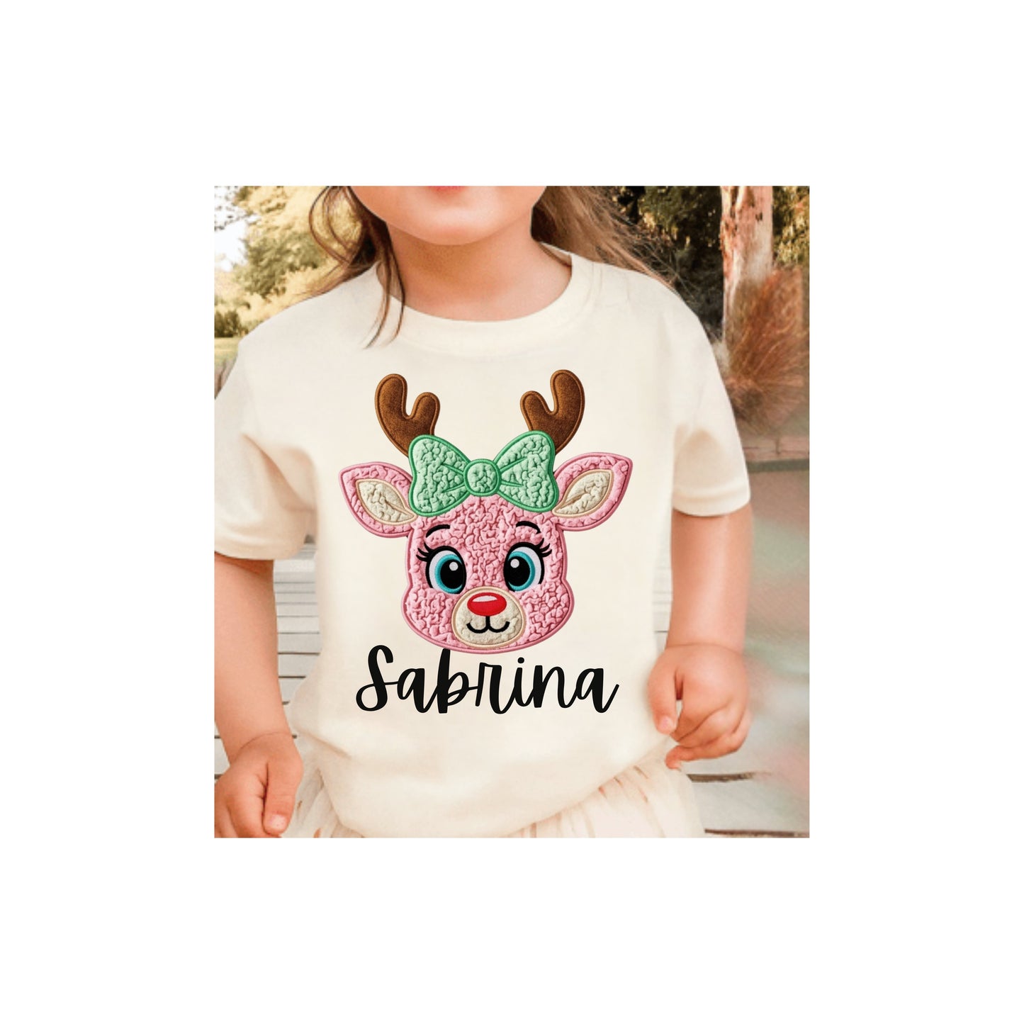 Pink Reindeer Kid Tee