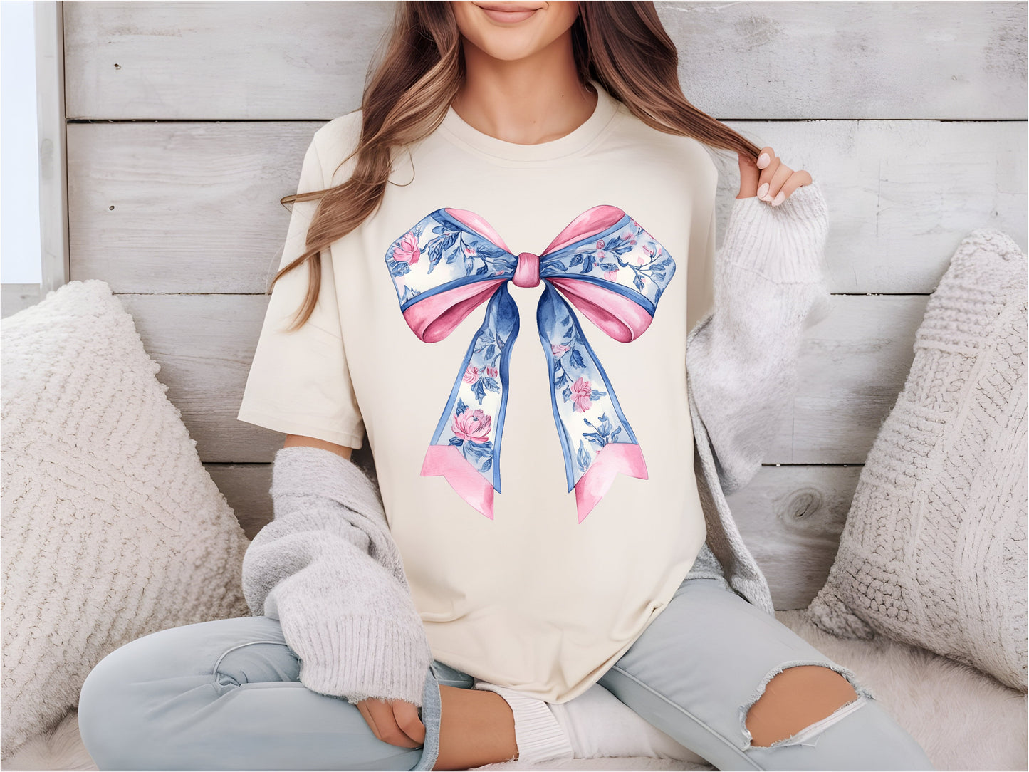 Festive Bow 2 Ivory