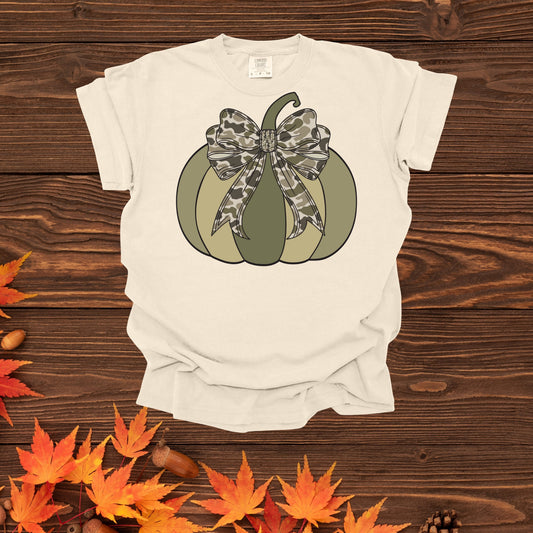 Camo Bow Pumpkin Tee
