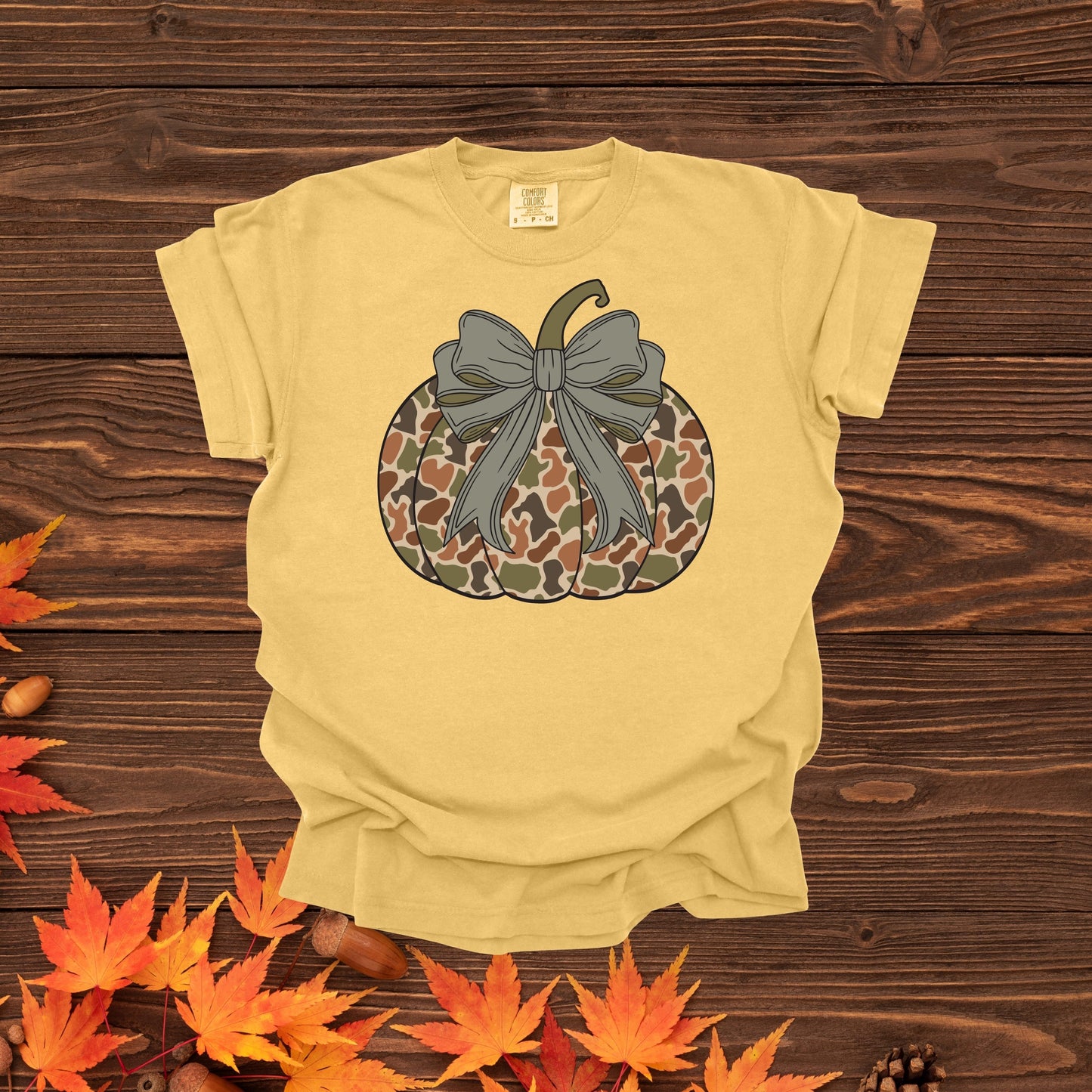 The Dark Camo Bow Pumpkin Shirt