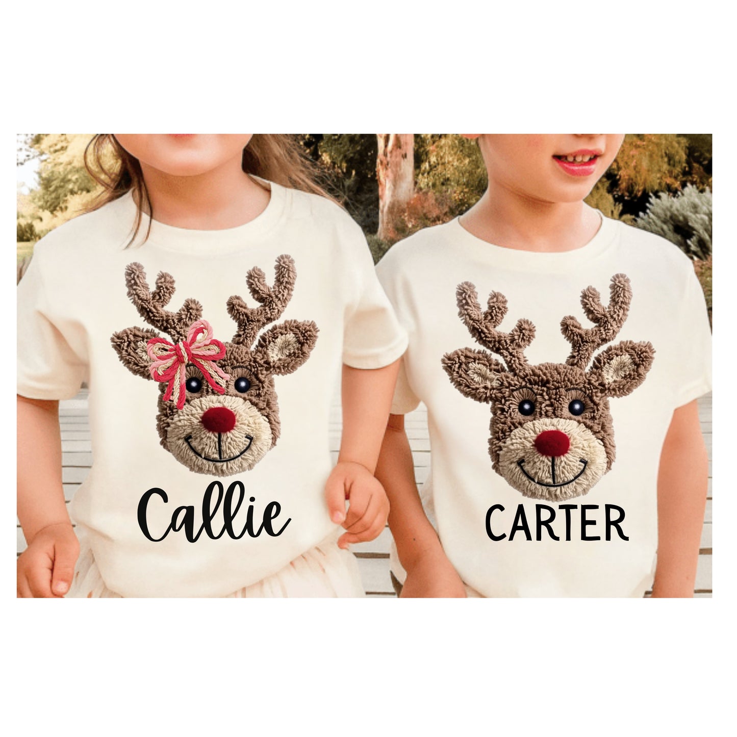 Fuzzy Reindeer Kid Tee