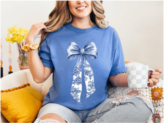 Lacy Blue Bow Mystic Blue